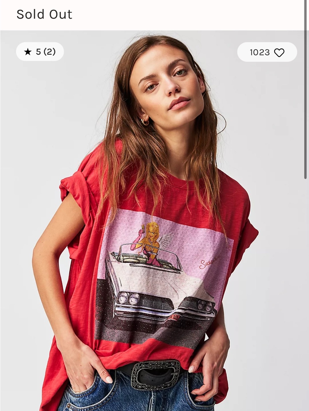 Boys Lie Red Short Sleeve Tee with Bedazzled Sweetheart Graphic